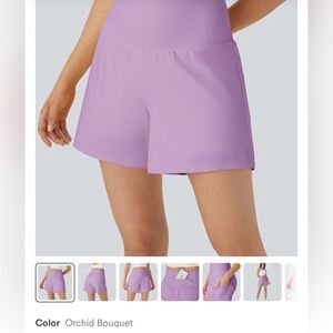 HALARA Women's high waisted 5 “ yoga Shorts in Orchard bouquet